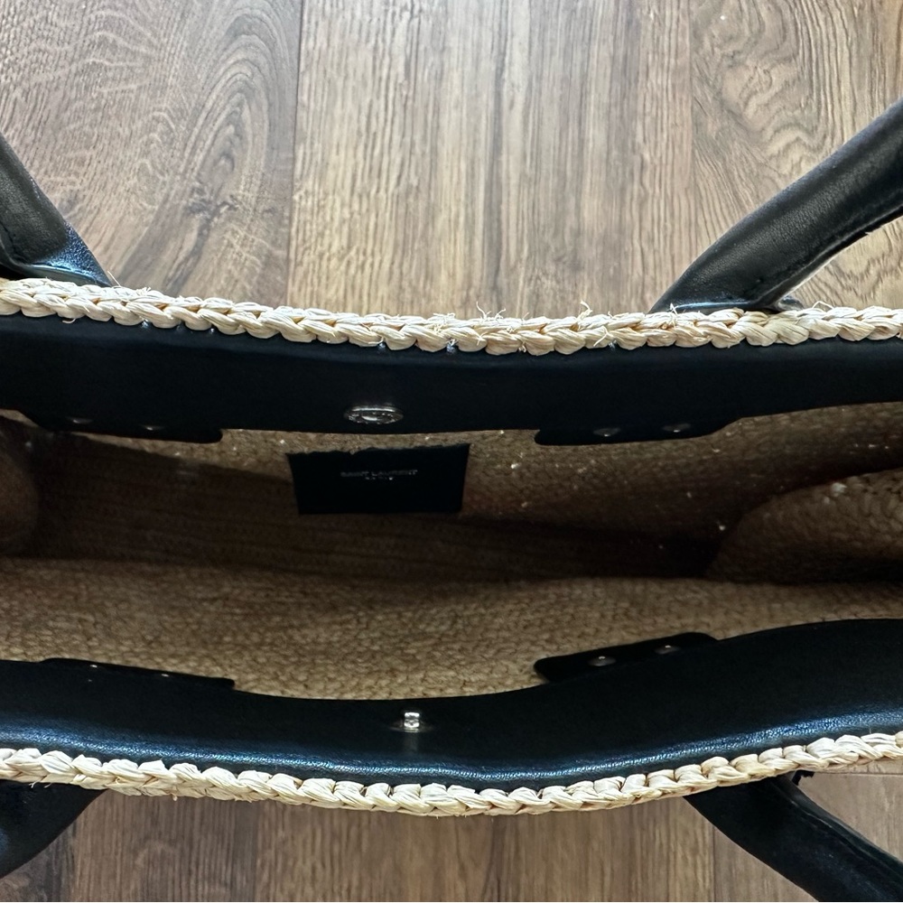 Saint Laurent Women’s Rive Gauche Raffia Tote Bag - Picture 5 of 7